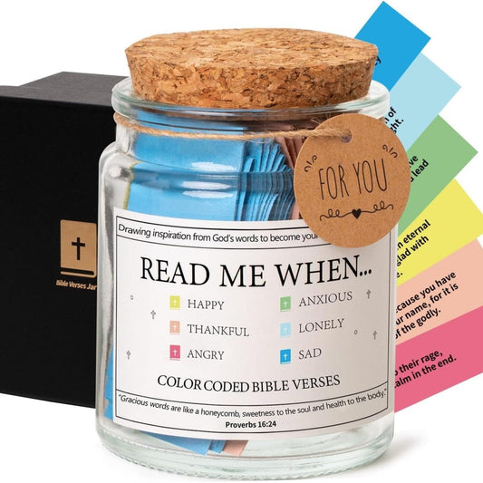 Handmade 120 Day Bible Verse Jar (Free Gift Box Included)